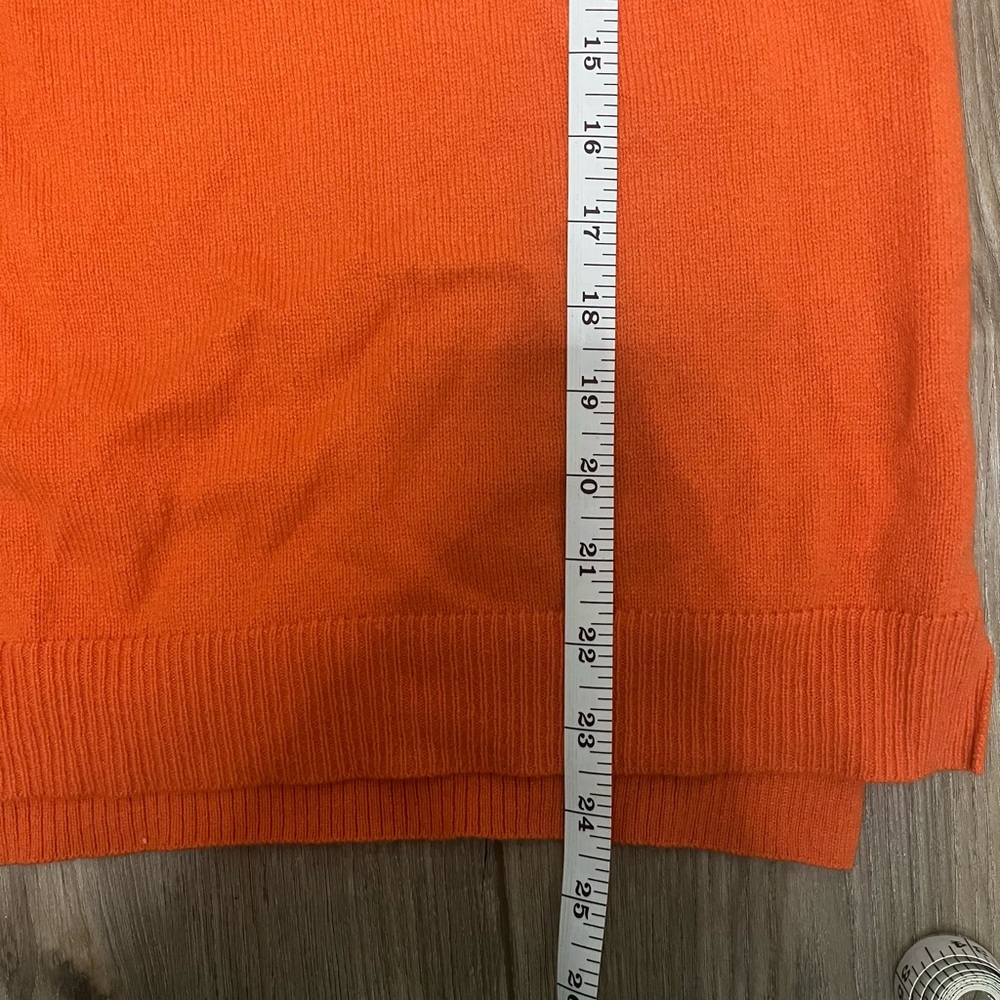 Charter Club Luxury Women’s 100% Cashmere Crew Neck Sweater Orange Medium - Picture 9 of 9